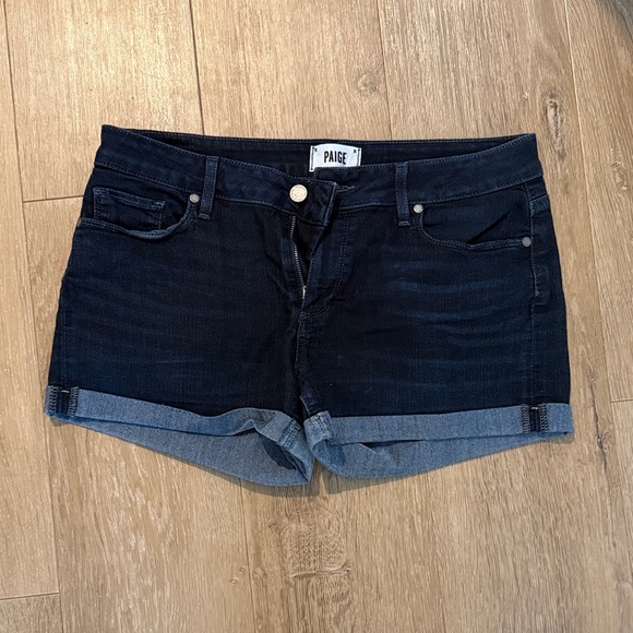 PAIGE Pants - Paige Women's Dark Blue Denim Shorts